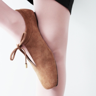 Brown Meri Women's Suede Ballerina Flats