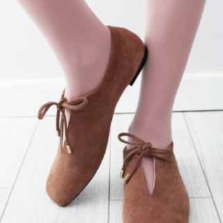 Brown Meri Women's Suede Ballerina Flats