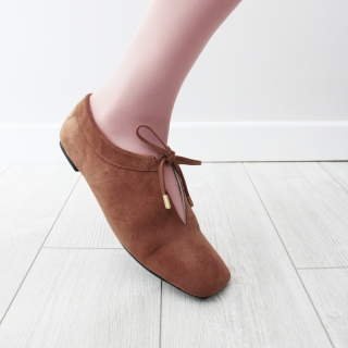 Brown Meri Women's Suede Ballerina Flats