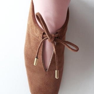 Brown Meri Women's Suede Ballerina Flats