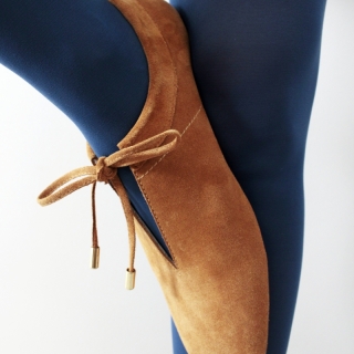 Tan Meri Women's Suede Ballerina Flats