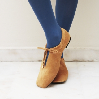 Tan Meri Women's Suede Ballerina Flats