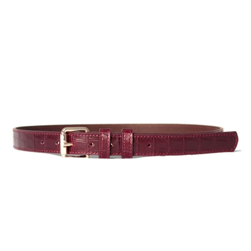 Burgundy Savana Women's Leather Belt