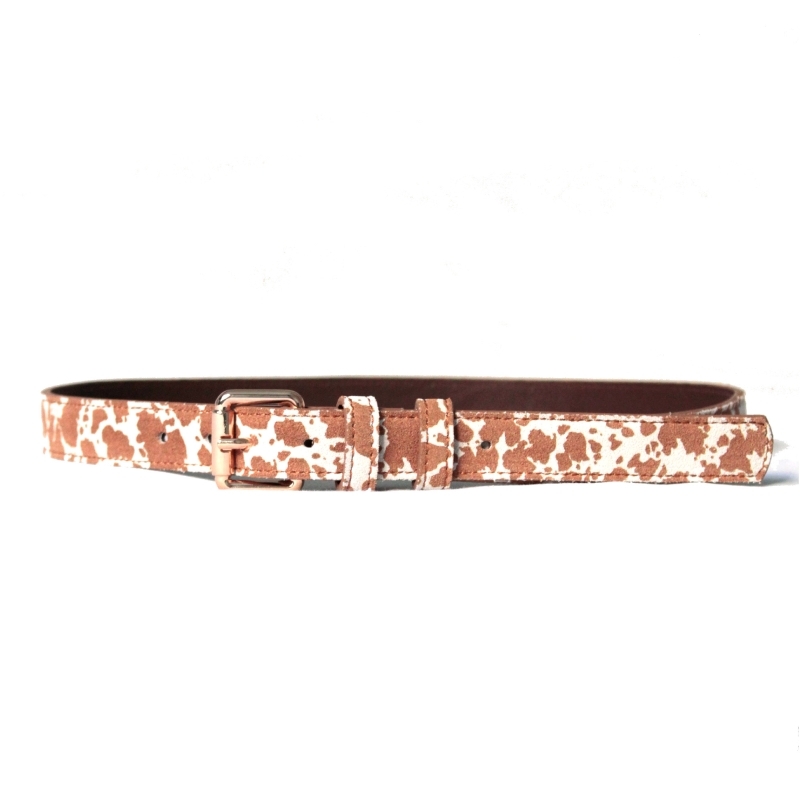 Tan Spotted Savana Women's Suede Belt