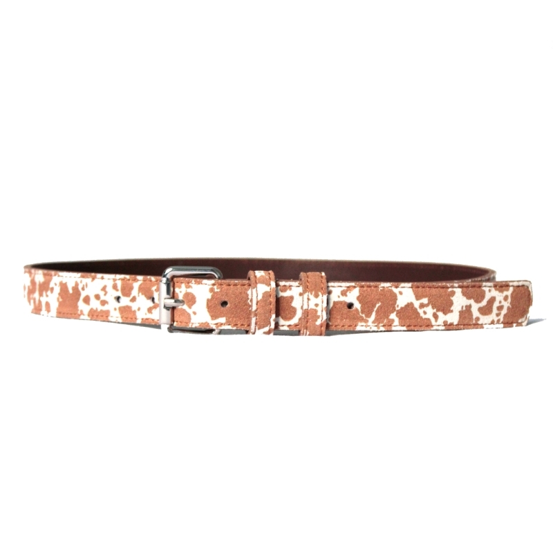 Tan Spotted Savana Women's Suede Belt