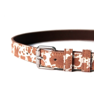 Tan Spotted Savana Women's Suede Belt