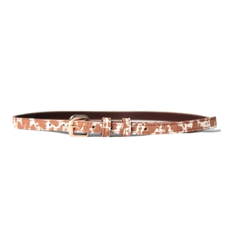 Tan Spotted Savana Women's Suede Belt