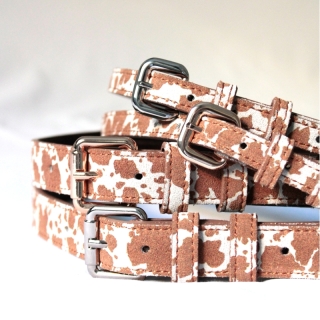 Tan Spotted Savana Women's Suede Belt