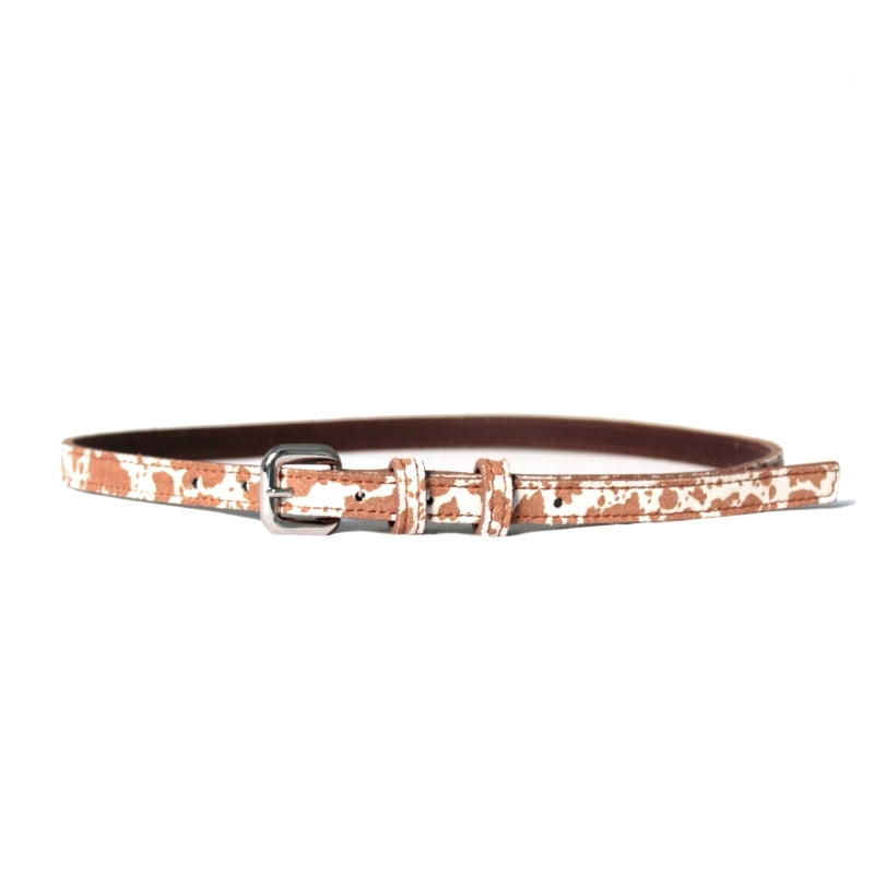 Tan Spotted Savana Women's Suede Belt