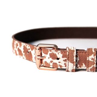 Tan Spotted Savana Women's Suede Belt