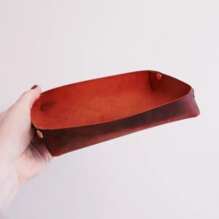 Handmade Leather Valet Tray | Personalized Genuine Leather