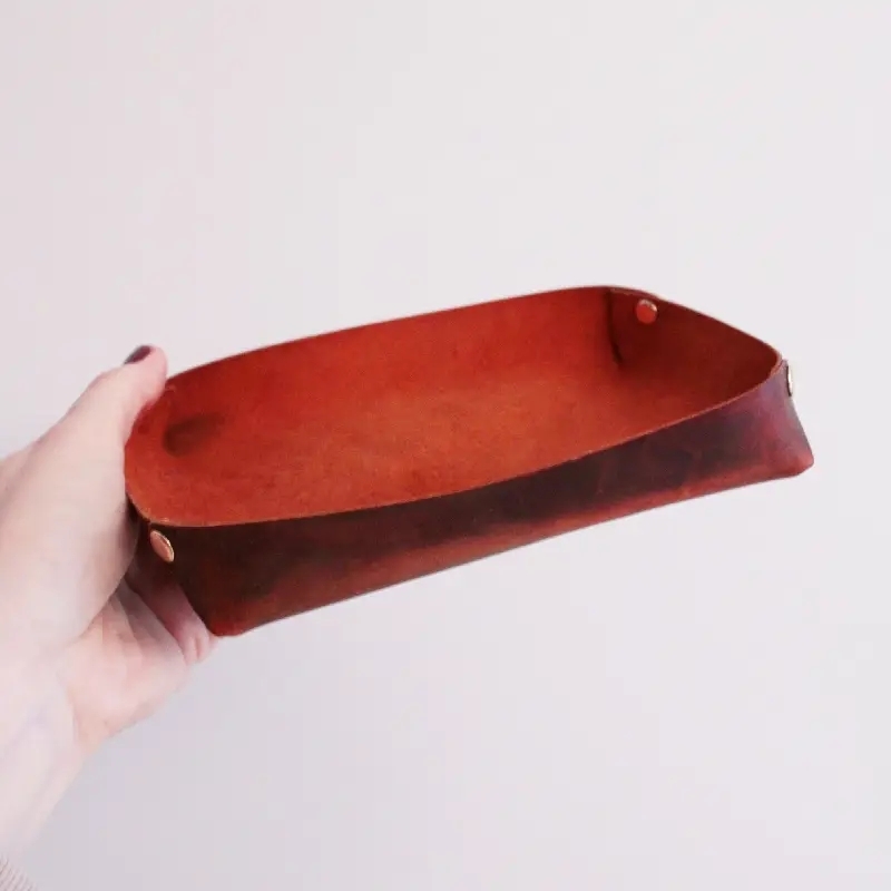 Handmade Leather Valet Tray | Personalized Genuine Leather