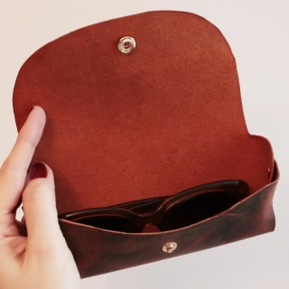 Handmade Leather Glasses Case | Personalized Genuine Leather