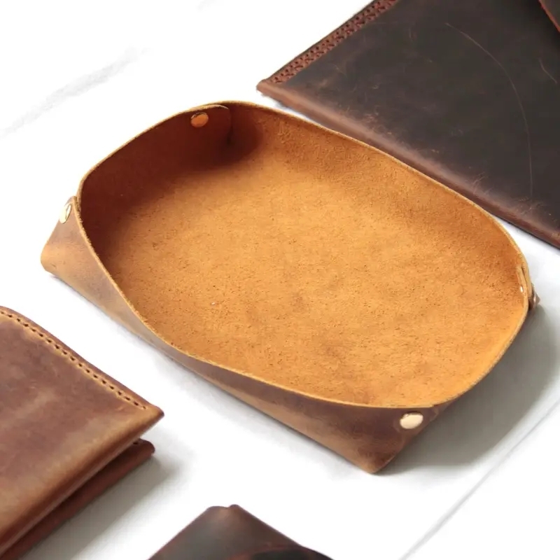Handmade Leather Valet Tray | Personalized Genuine Leather