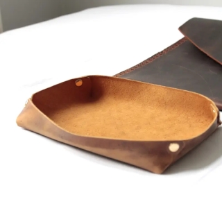 Handmade Leather Valet Tray | Personalized Genuine Leather