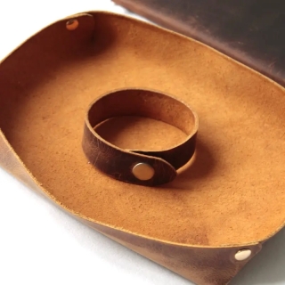 Handmade Leather Valet Tray | Personalized Genuine Leather