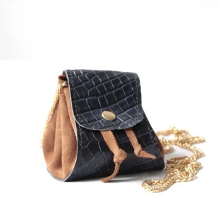 Mini Leather Pouch Bag | Handmade Chain Strap Leather Bag