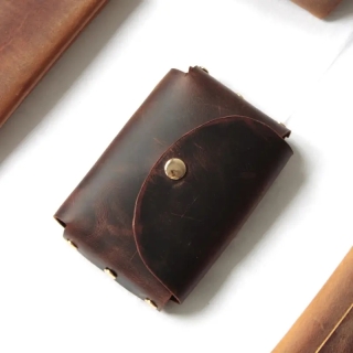 Handmade Leather Card Holder | Minimalist Slim Design
