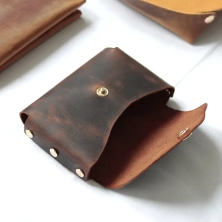 Handmade Leather Card Holder | Minimalist Slim Design