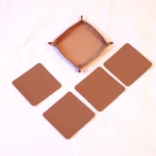Genuine Leather Coaster | Stylish & Durable Table Accessory
