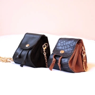 Mini Leather Pouch Bag | Handmade Chain Strap Leather Bag