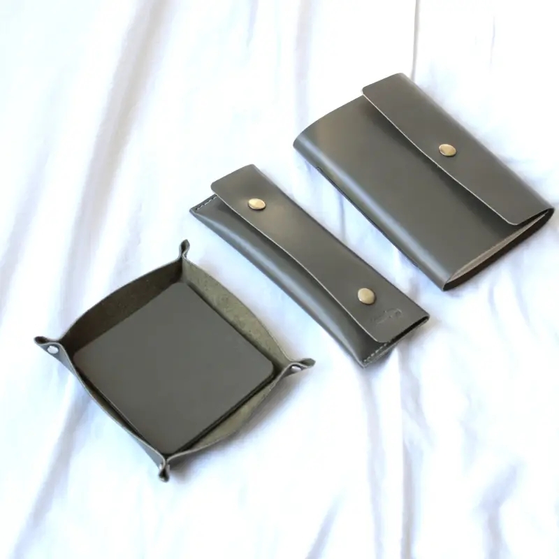 Leather Office Set | Notebook, Pencil Case & 4 Leather Coasters