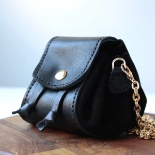 Mini Leather Pouch Bag | Handmade Chain Strap Leather Bag