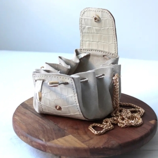 Mini Leather Pouch Bag | Handmade Chain Strap Leather Bag