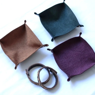 Handmade Leather Valet Tray | Personalized Genuine Leather