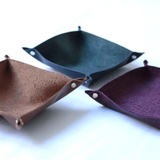 El Yapımı Deri Dekoratif Tepsi | Kişiselleştirilebilir Hakiki Deri