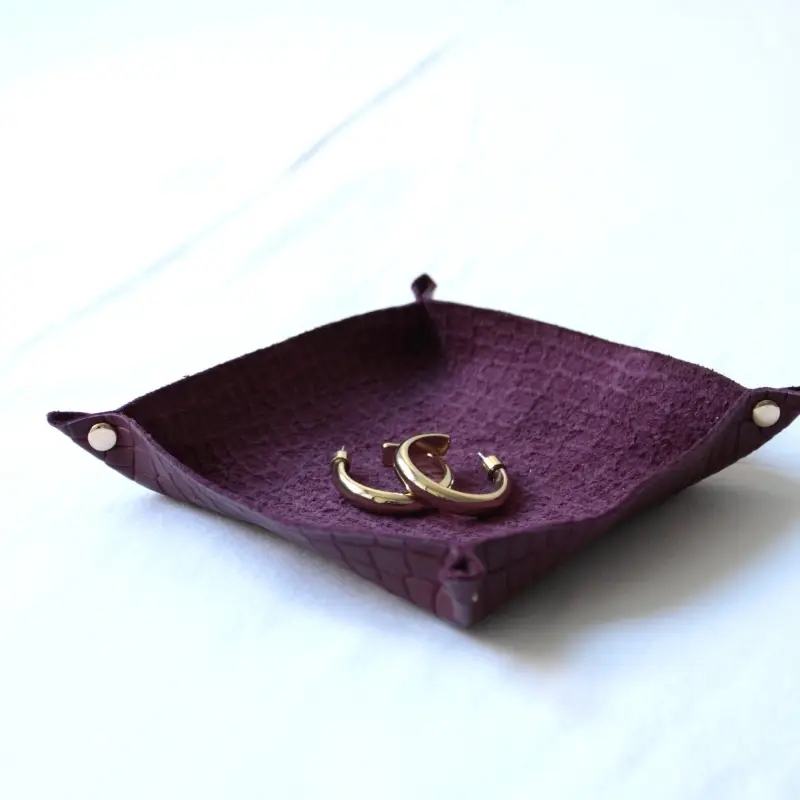 Handmade Leather Valet Tray | Personalized Genuine Leather