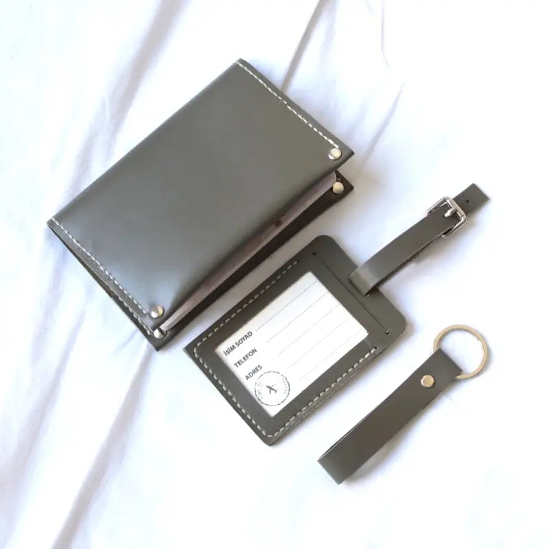 Leather Travel Set | Passport Holder & Luggage Tag