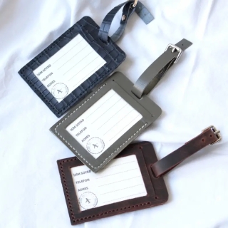 Genuine Leather Luggage Tag | Durable Travel Accessory