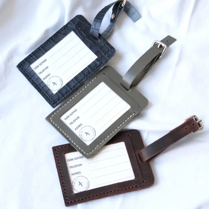 Genuine Leather Luggage Tag | Durable Travel Accessory