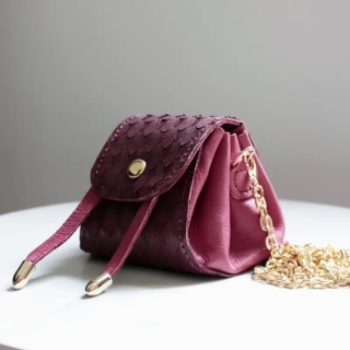 Mini Leather Pouch Bag | Handmade Chain Strap Leather Bag