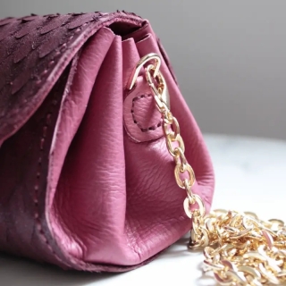 Mini Leather Pouch Bag | Handmade Chain Strap Leather Bag