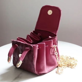 Mini Leather Pouch Bag | Handmade Chain Strap Leather Bag