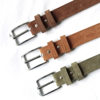 Khaki Suede Men’s Belt | Modern Design