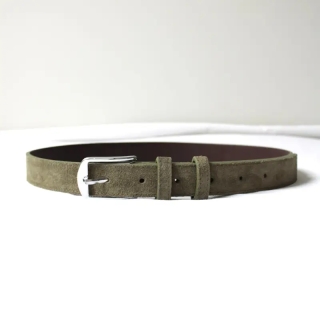 Khaki Suede Men’s Belt | Modern Design