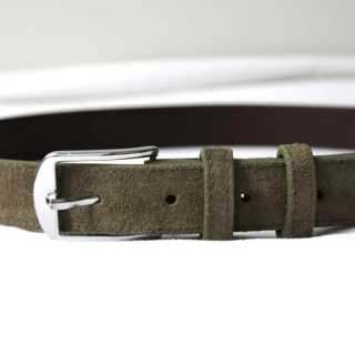 Khaki Suede Men’s Belt | Modern Design