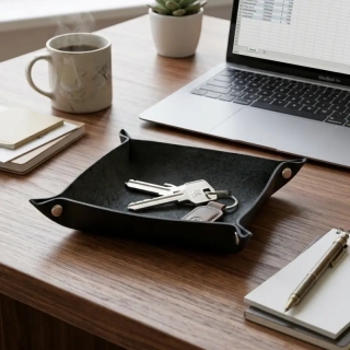 Handmade Leather Valet Tray | Personalized Genuine Leather