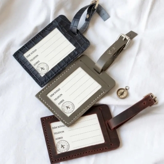 Genuine Leather Luggage Tag | Durable Travel Accessory