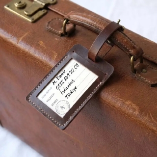 Leather Travel Set | Passport Holder & Luggage Tag