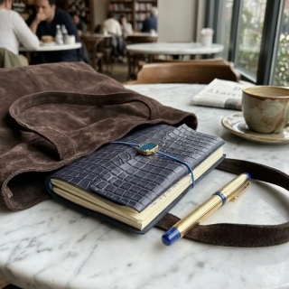 Leather Office Set | Notebook, Pencil Case & 4 Leather Coasters