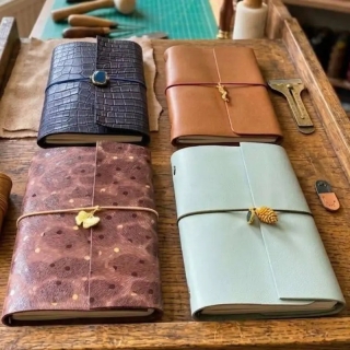 Leather Office Set | Notebook, Pencil Case & 4 Leather Coasters