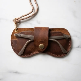 Handmade Leather Glasses Case | Personalized Genuine Leather